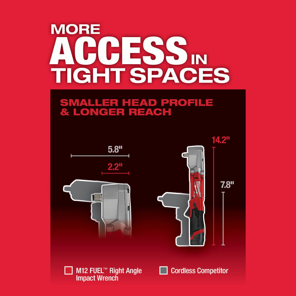 Milwaukee M12 1/2 Inch Right Angle Impact Wrench with Friction Ring Kit from Columbia Safety